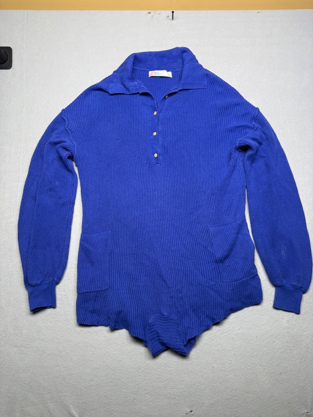 FP Beach Blue Ribbed Knit Pullover Sweater Women's M